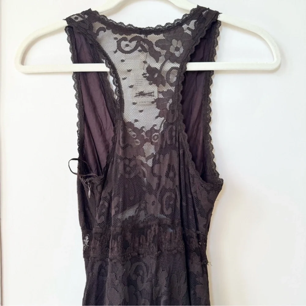 NWT Free People One More Night Lace Sleeveless Maxi Dress Black Size 2